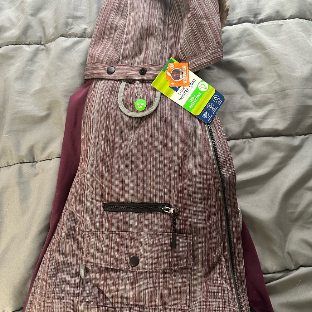 Striped Hooded Jacket with Zipper